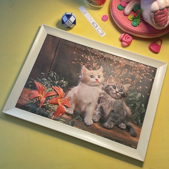 Vintage Puffy Bubble 3D Kitty Cat Wall Hanging Picture 🖼 made in Italy - Picture 2 of 11